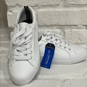 Nautica Classic White Lace-Up Sneakers